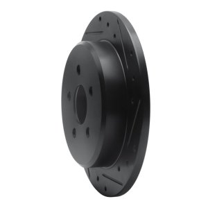 Chrysler PT Cruiser Brake Rotor (1) - Rear Right - R1 Concepts - Drilled & Slotted - Black - `03-`10